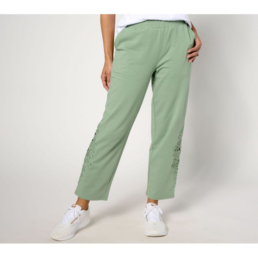 SUNNYLiFE Women's Plus Sz Pants 2X LOGO Life by Lori Goldstein Knit Green